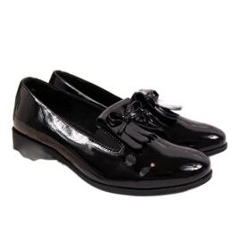 Półbuty lakierowane Filippo W PAW290 czarne beżowy białe