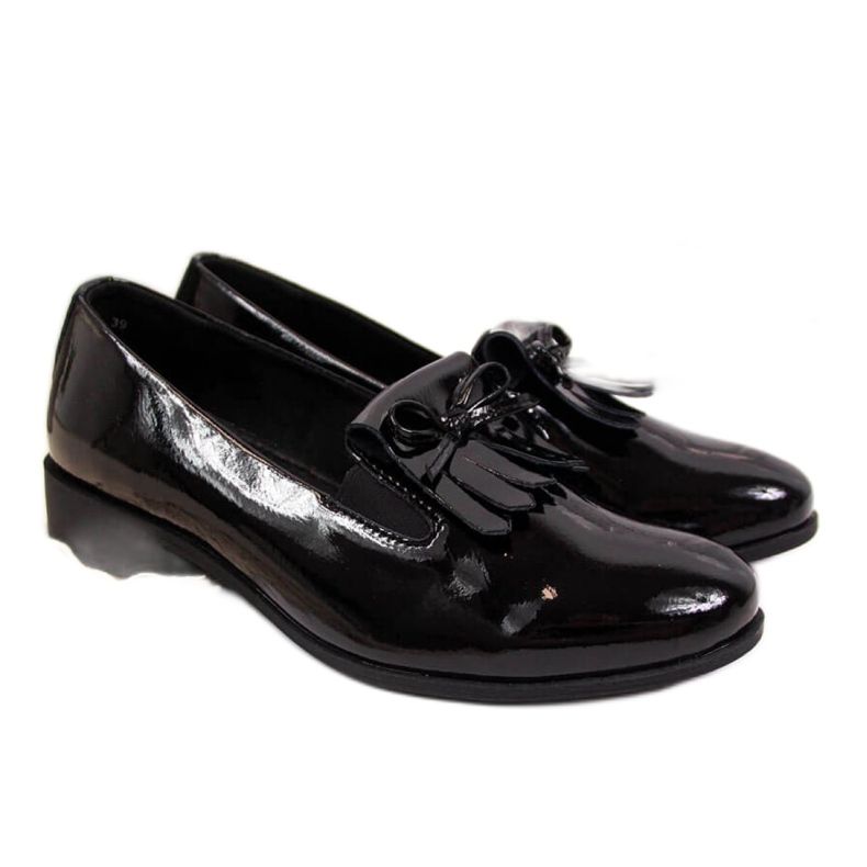 Półbuty lakierowane Filippo W PAW290 czarne beżowy białe