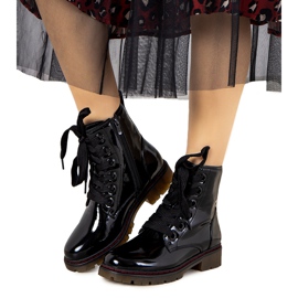 Evento Czarne botki lakierowane Delphine