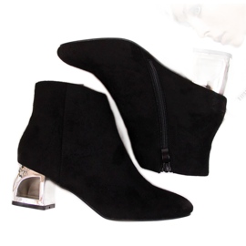 Botki na ozdobnym obcasie T.Sokolski W SCA144A czarne