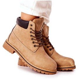 PH1 Damskie Trapery Ocieplane Beżowe Crush brązowe