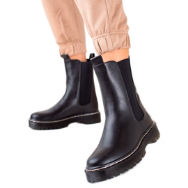 S. BARSKI Wysokie Sztyblety Na Platformie S.BARSKI czarne