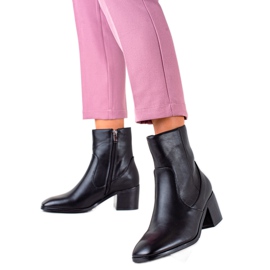 Renda Wygone Botki Na Obcasie czarne