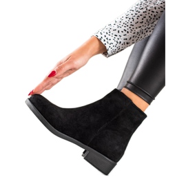 Mannika Klasyczne Zamszowe Botki czarne