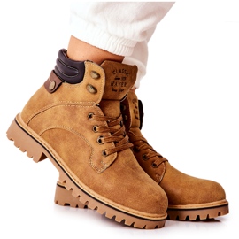 PH1 Damskie Ocieplane Trapery Na Suwak Camel Lenox brązowe