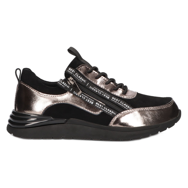 Skórzane sneakersy Filippo DP3149/21 BK GN ciemny nikiel czarne