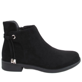 BM Botki damskie płaskie czarne MR-10 Black