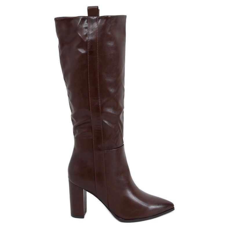 Kozaki na stabilnym obcasie brązowe RB49P Brown