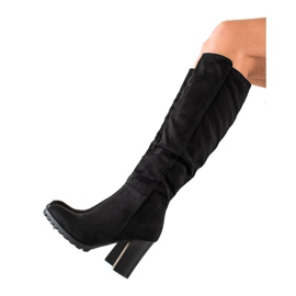 Sixth Sense Klasyczne Czarne Kozaki Na Obcasie