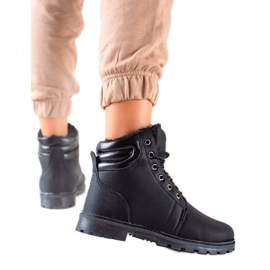 TRENDI Czarne Traperki Z Ociepleniem