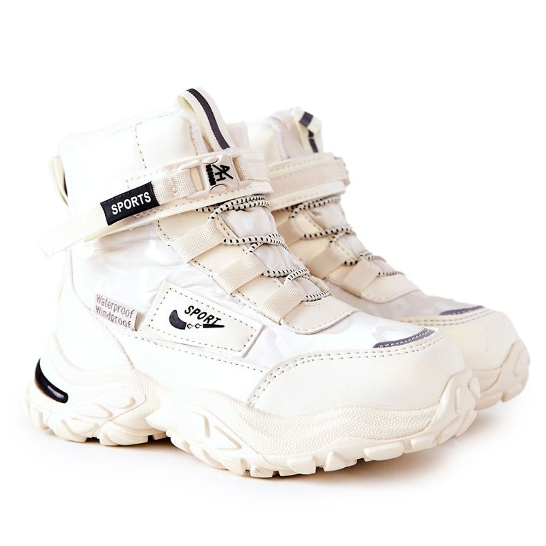 PJ2 Ocieplane Śniegowce Botki Jasno Beżowe Erila beżowy