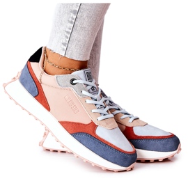 Buty Sportowe Memory Foam Big Star II274401 Beżowo-Niebieskie beżowy