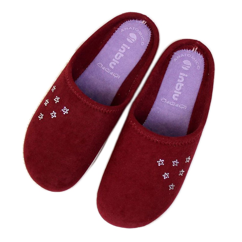 Kapcie domowe Inblu W ARC4 bordowe czerwone