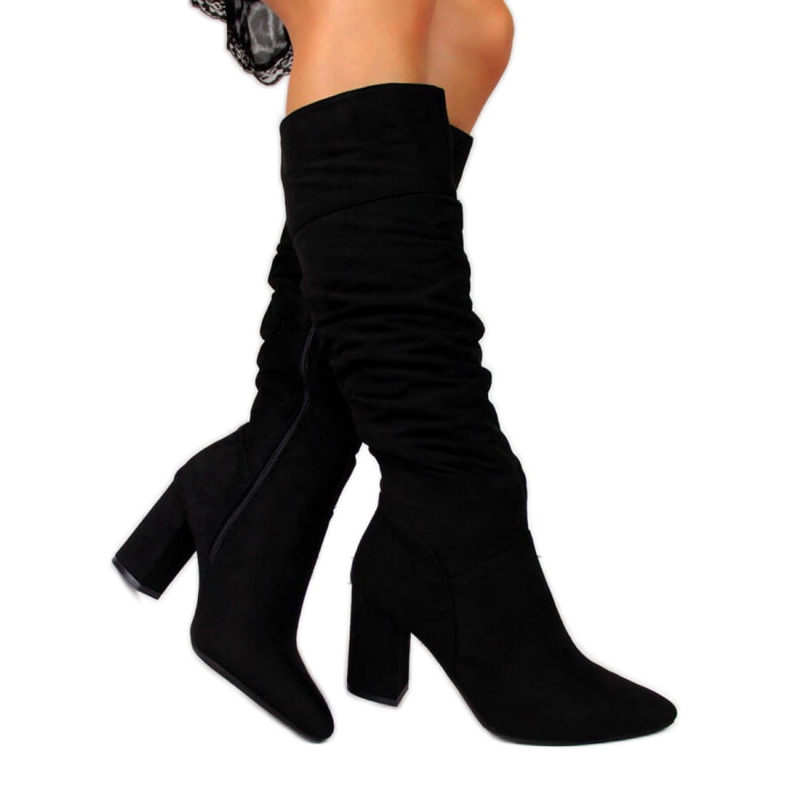 Kozaki ocieplane marszczone Vinceza W JAN42A czarne