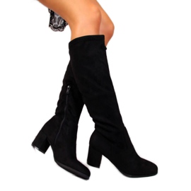 Kozaki ocieplane wywijane Vinceza W JAN34A czarne