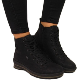 Trapery ocieplane komfortowe Rieker W Z2400 czarne