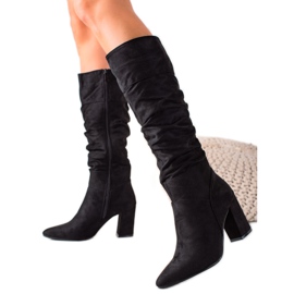 Kozaki Z Marszczoną Cholewką VINCEZA czarne