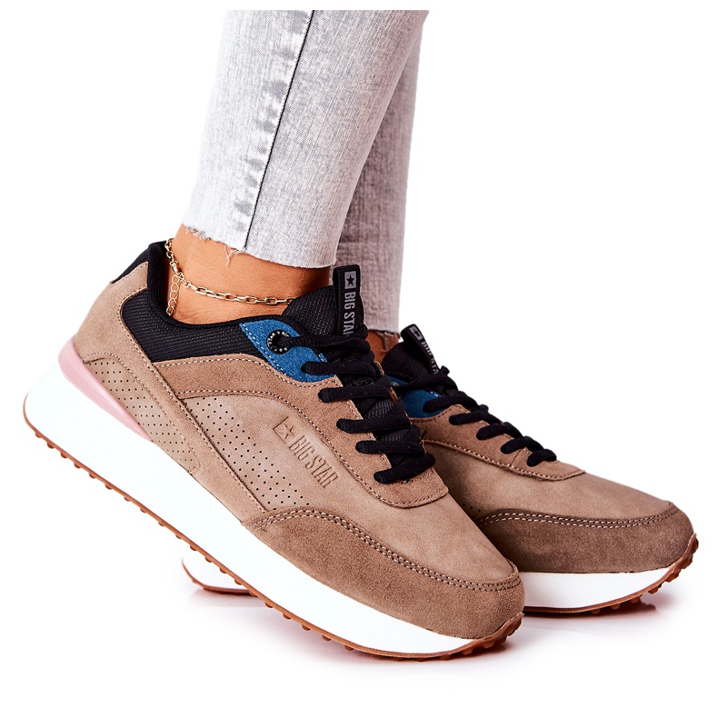 Buty Sportowe Memory Foam Big Star II274407 Brązowo-Czarne brązowe