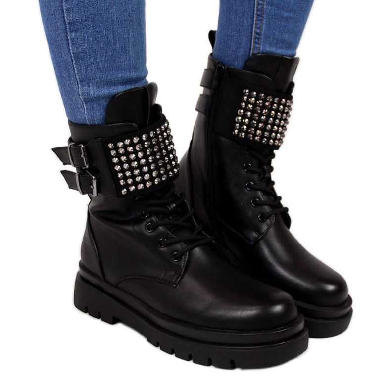 Workery z dżetami eVento W EVE305 czarne