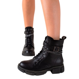 Goodin Klasyczne workery z łańcuszkiem czarne