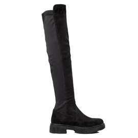 TRENDI Muszkieterki Na Platformie czarne