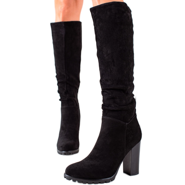 Sixth Sense Eleganckie Zamszowe Kozaki czarne