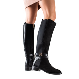 Yes Mile Stylowe Wysokie Kozaki czarne