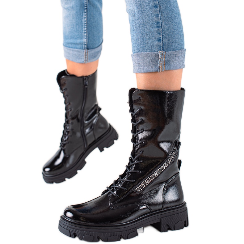 Glany z ozdobnym suwakiem Sergio Leone czarne