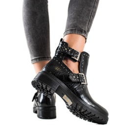 Bestelle Workery Z Ozdobą Sprzączką czarne