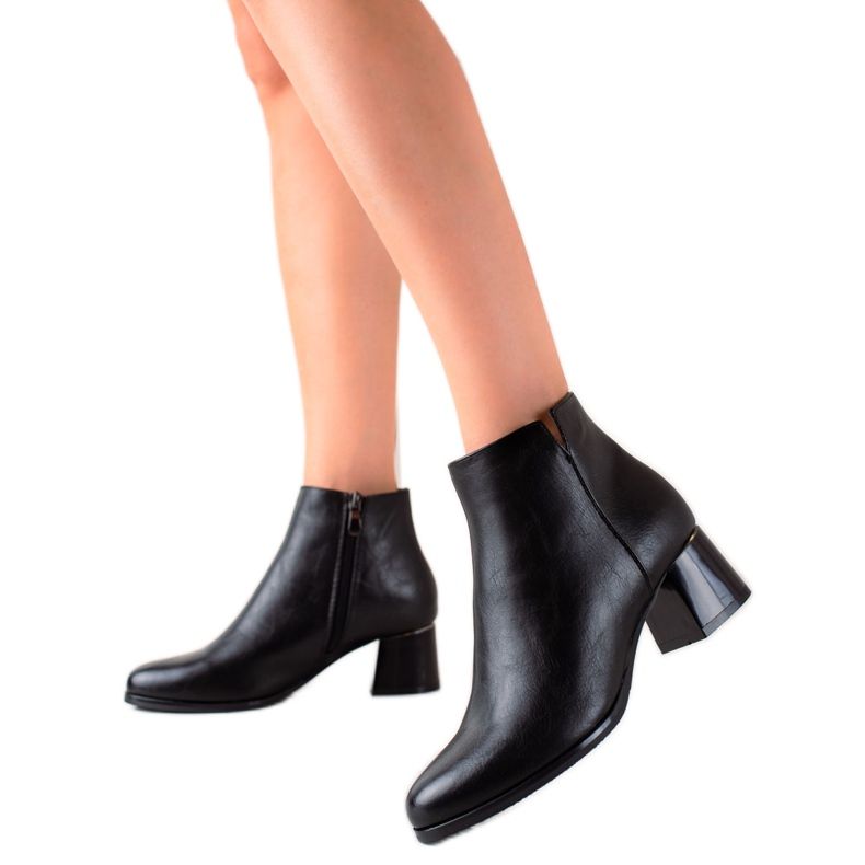 W. Potocki Niskie Botki Potocki czarne