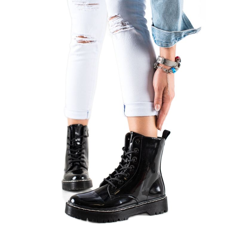 Vinceza Stylowe Ocieplane Traperki czarne