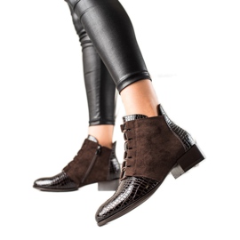 W. Potocki Eleganckie Botki Potocki brązowe