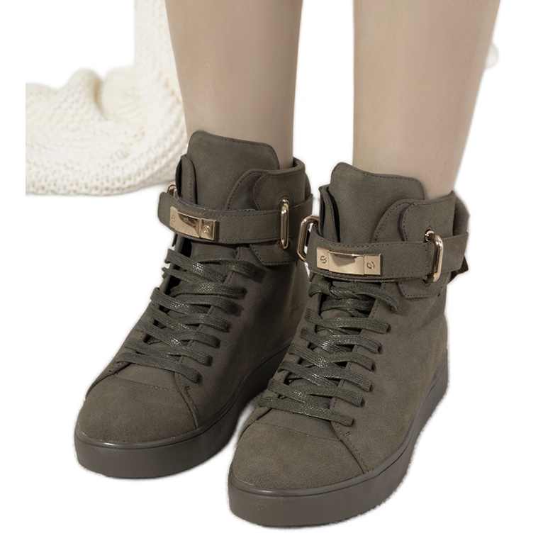 Zielone botki damskie Pagan