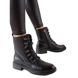 Super Me Casualowe Traperki Z Eko Skóry czarne