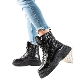 Czarne Botki Na Platformie VINCEZA