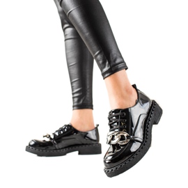 TRENDI Modne Czarne Półbuty