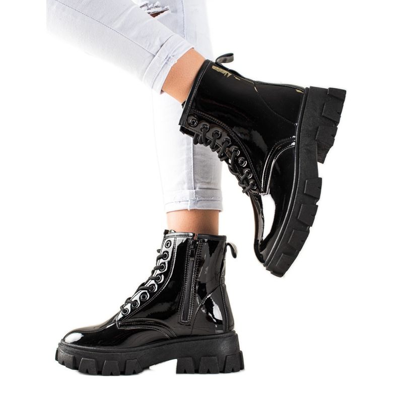 Sergio Todzi Czarne Traperki Na Platformie