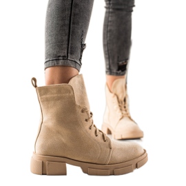 Goodin Zamszowe Workery beżowy