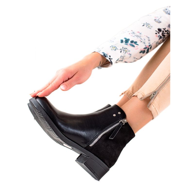 TRENDI Klasyczne Botki czarne