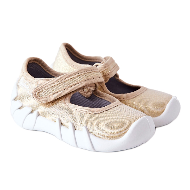 BEFADO S.A. Papcie Baleriny Inblu Błyszczące 109P224 Złote