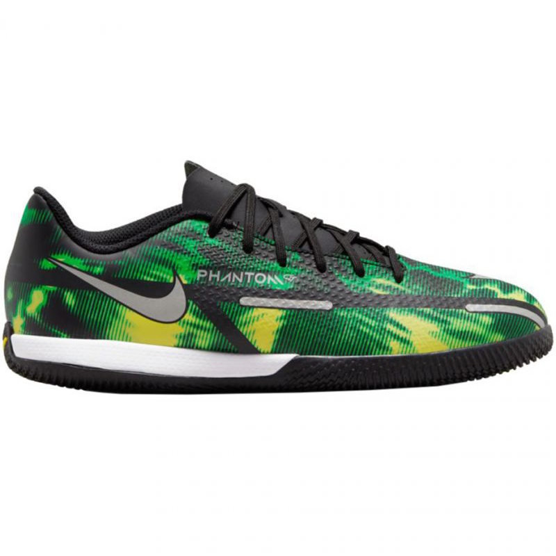 Buty piłkarskie Nike Phantom GT2 Academy Ic Sw Jr DM0749 003 czarne zielone zielone