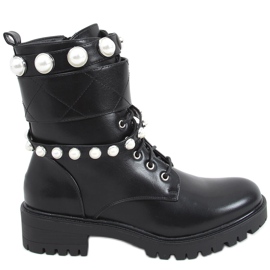 Workery z perełkami Gabo Black czarne