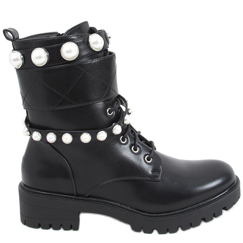 Workery z perełkami Gabo Black czarne