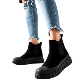 TRENDI Stylowe Sztyblety Na Platformie czarne