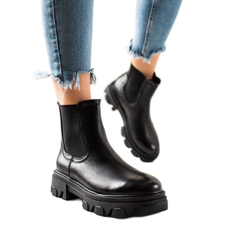 Seastar Modne Sztyblety Na Platformie czarne