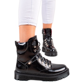 Lucky Shoes Lakierowane Czarne Botki