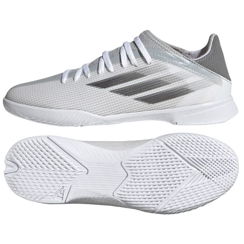 Buty piłkarskie adidas X Speedflow.3 In Jr FY3315 szare szary, biały