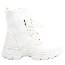 Botki ze skarpetkową cholewką Ritius Beige beżowy