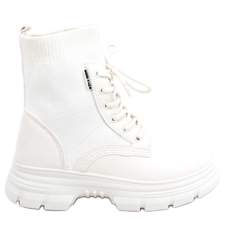 Botki ze skarpetkową cholewką Ritius Beige beżowy