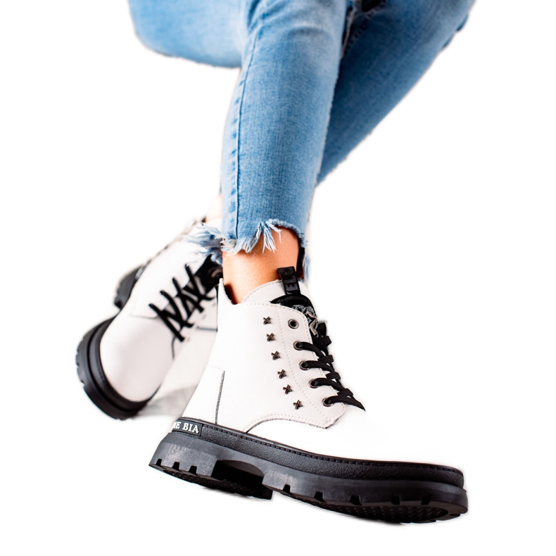 Filippo Sznurowane botki na platformie białe